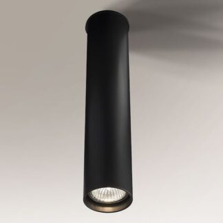 Duża czarna lampa sufitowa tuba Arida