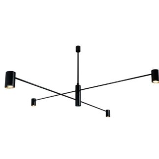 Lampa sufitowa Dakata z czarnymi tubami i czterema źródłami światła