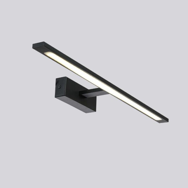 Czarny kinkiet Isla LED CCT, IP44, idealny nad okrągłe lustro