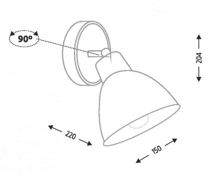 Czarny skandynawski kinkiet Daisen z możliwością regulacji klosza