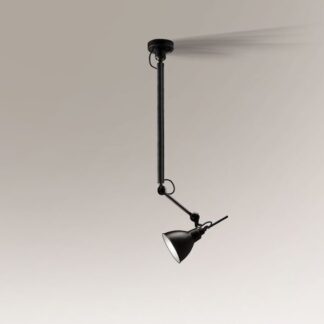 Czarna lampa wisząca Daisen z możliwością regulacji kąta oświetlenia