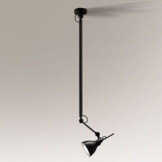 Czarna lampa wisząca Daisen z możliwością regulacji kąta padania światła