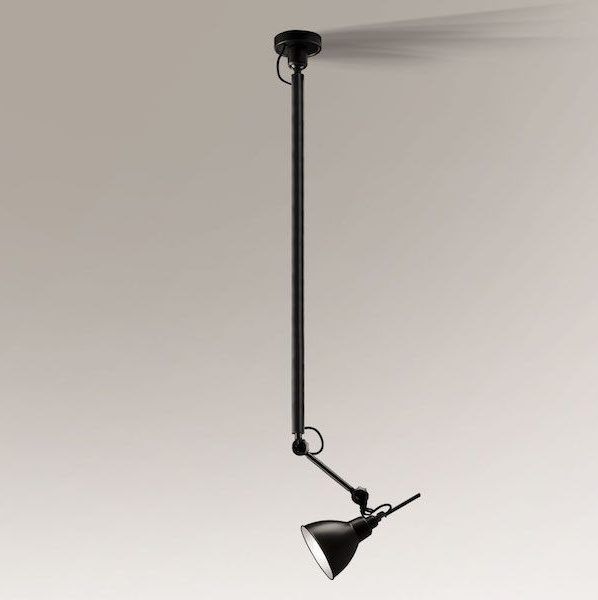 Czarna lampa wisząca Daisen z możliwością regulacji kąta padania światła