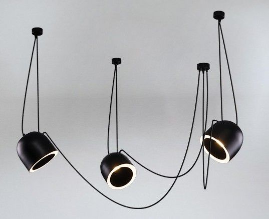 Czarny, nowoczesny żyrandol pająk Dobo