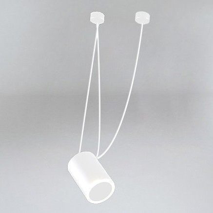 Biała lampa wisząca Dubu z wyjątkowym kloszem w kształcie tuby