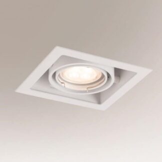 Białe, wpuszczane oczko sufitowe Ebino