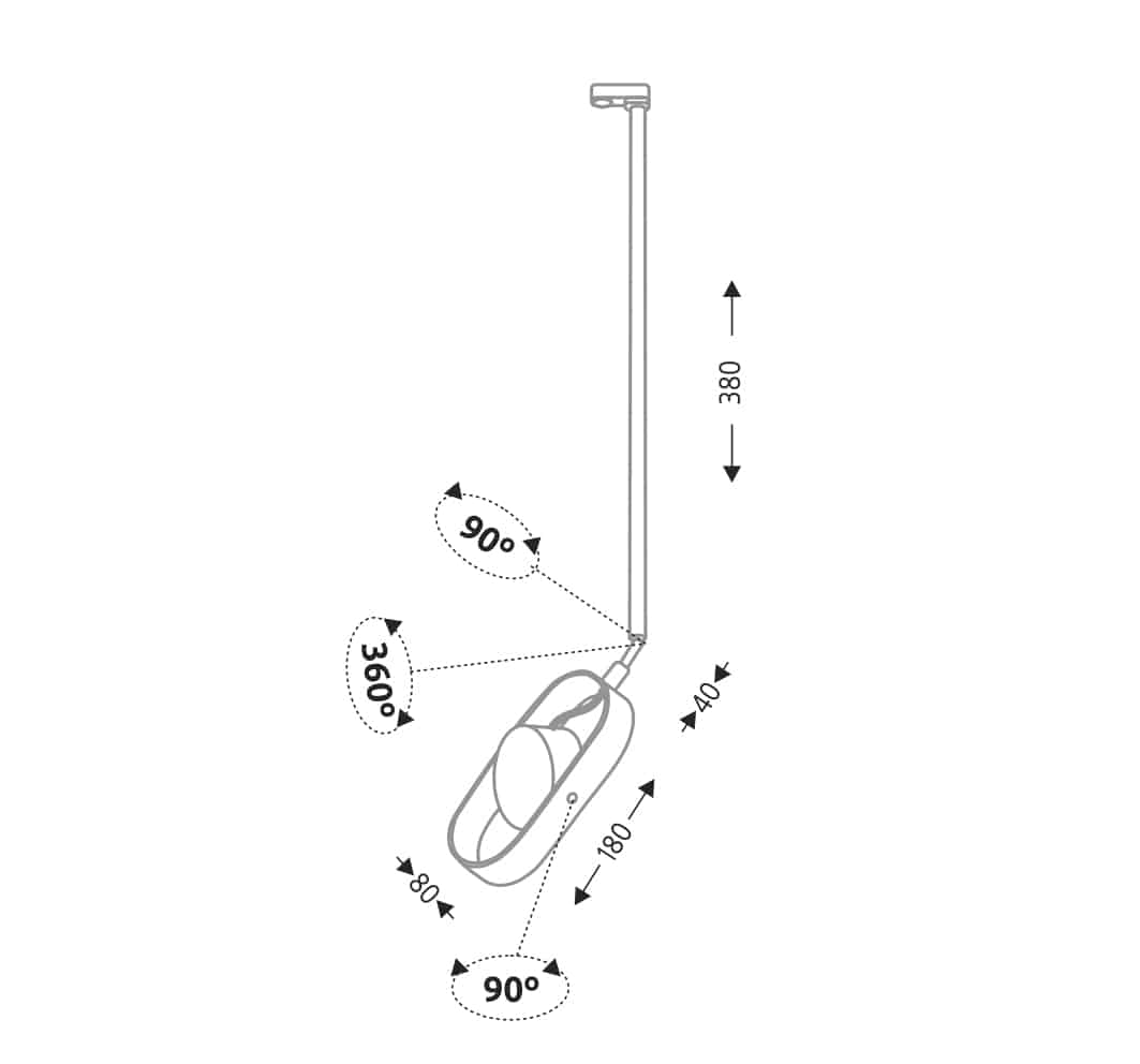 Wisząca lampa Furoku w czarnym kolorze z oświetleniem LED marki Profile Shilo
