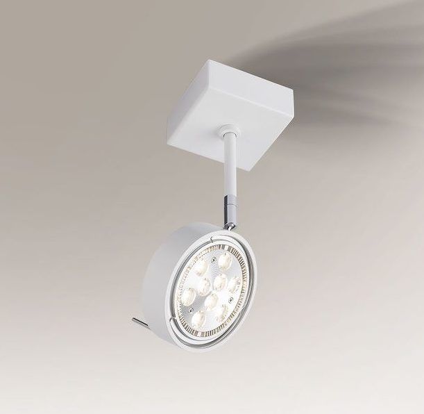 Biały halogen sufitowy Fussa