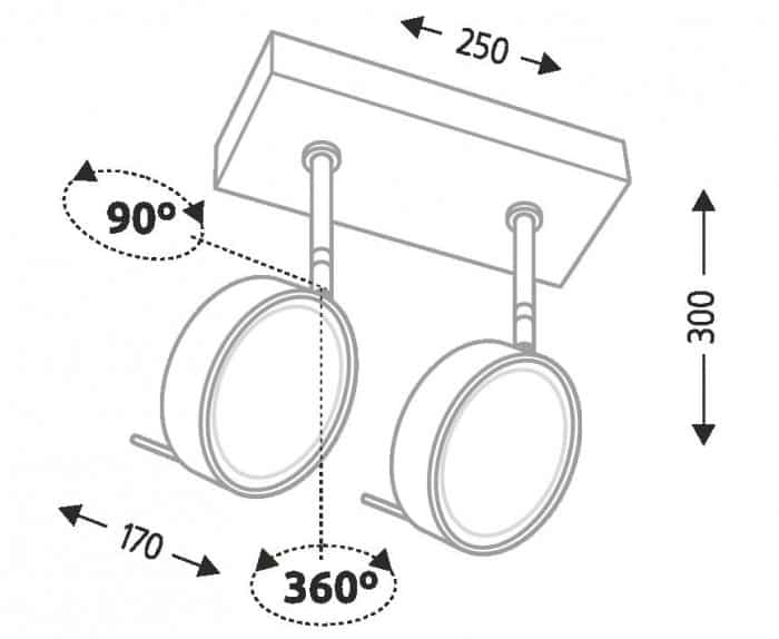 Nowoczesny biały podwójny halogen Fussa