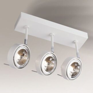 Nowoczesna biała lampa sufitowa Fussa z trzema reflektorami