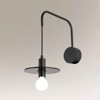 Czarny kinkiet Ikeda z regulowanym ramieniem