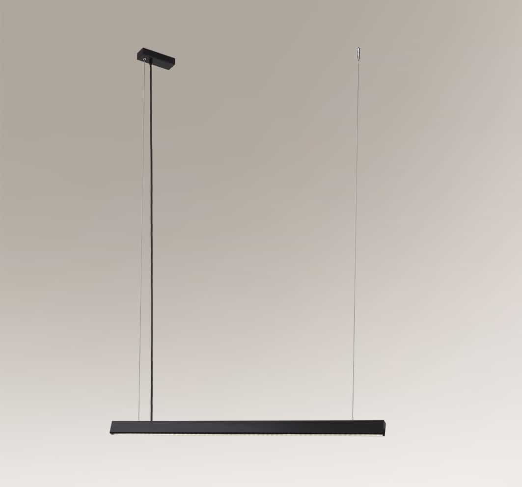 Czarna lampa wisząca Isaseki z oświetleniem LED