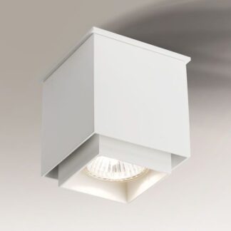 Kwadratowa biała lampa sufitowa spot Kazo