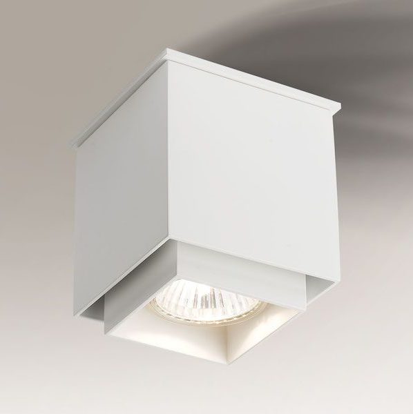 Kwadratowa biała lampa sufitowa spot Kazo