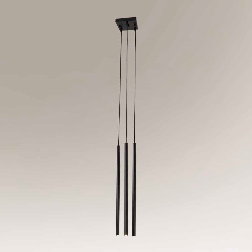 Potrójna wisząca lampa Kosame w kolorze czarnym