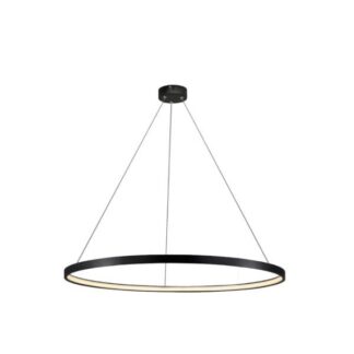 Czarna wisząca lampa Ring o średnicy 40 cm z oświetleniem LED