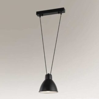 Czarna wisząca lampa Masami z możliwością wymiany żarówki