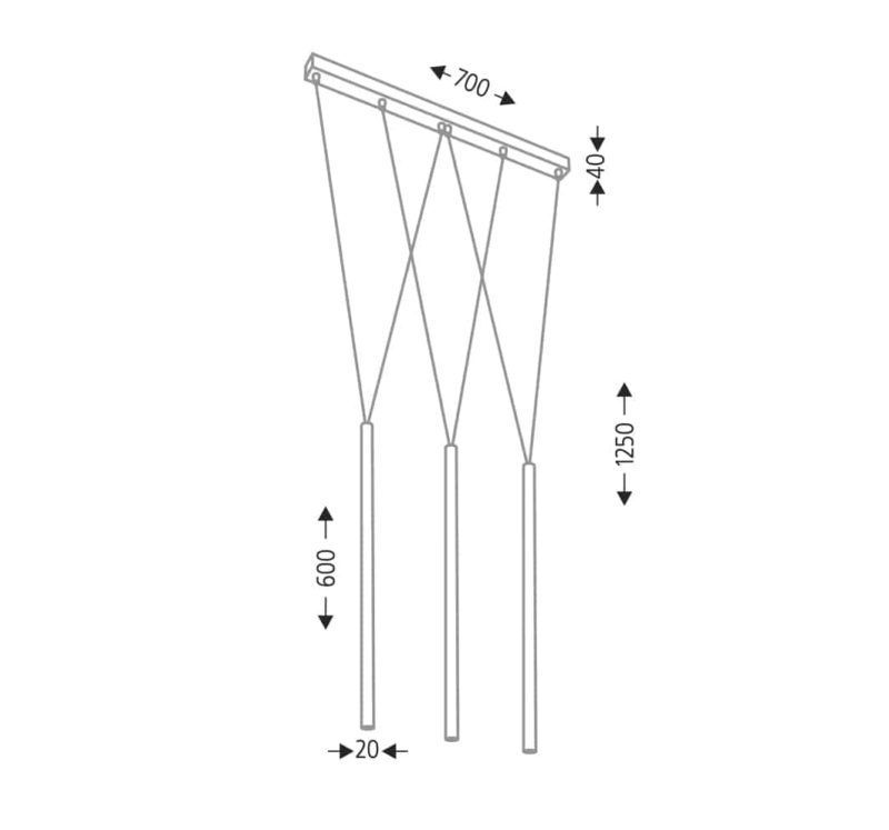 Nowoczesna, wisząca lampa Miaki w kolorze czarnym