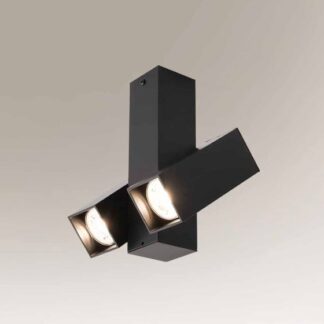 Czarny sufitowy reflektor Mitsuma z podwójnym źródłem światła