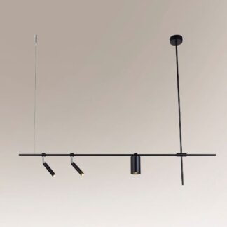 Czarna wisząca lampa Namasu z trzema źródłami światła
