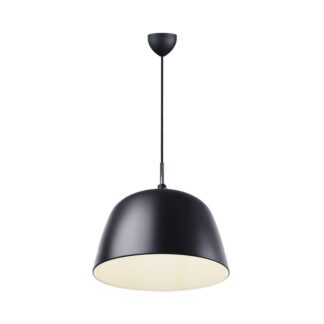 OUTLET: Czarna wisząca lampa Norbi 30 - DFTP z srebrnymi detalami