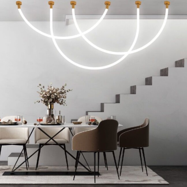 Biała, nowoczesna lampa wisząca Rope Light LED o długości 2 metrów