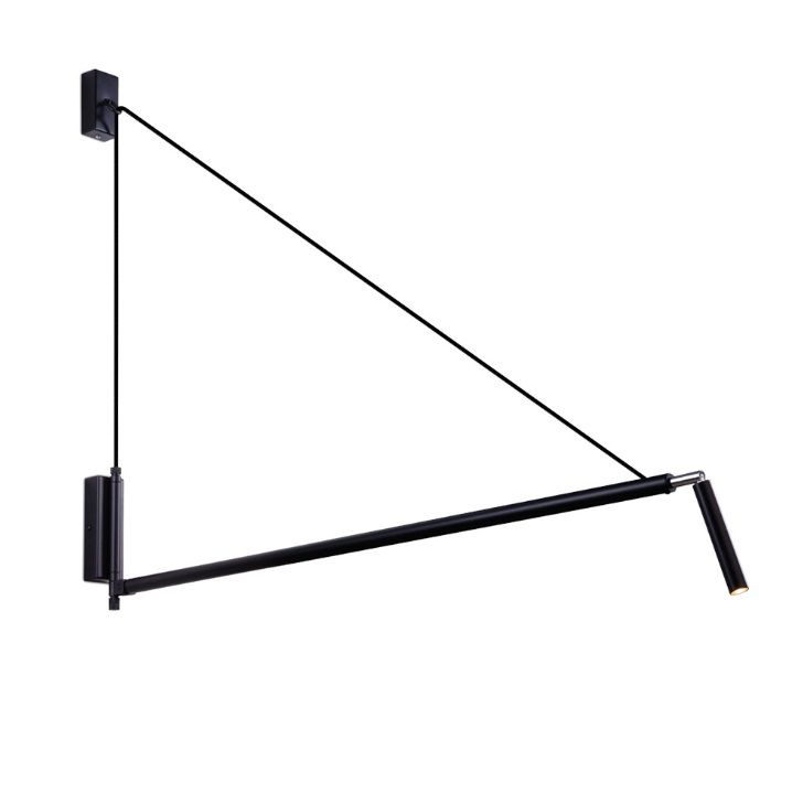 OUTLET: Czarny kinkiet Nurh Dohar z regulacją