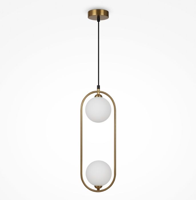 Pionowa lampa wiszaca Ring 2 szklane kule