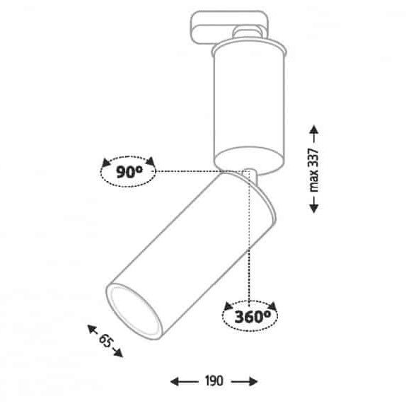 Czarny reflektor sufitowy Shima od Profile Shilo
