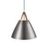 Wyprzedaż! Srebrna lampa wisząca Strap 48 od DFTP z dużym kloszem