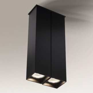 Czarny podwójny downlight Toda