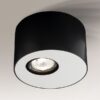 Elegancka czarno-biała lampa sufitowa typu tuba Toki
