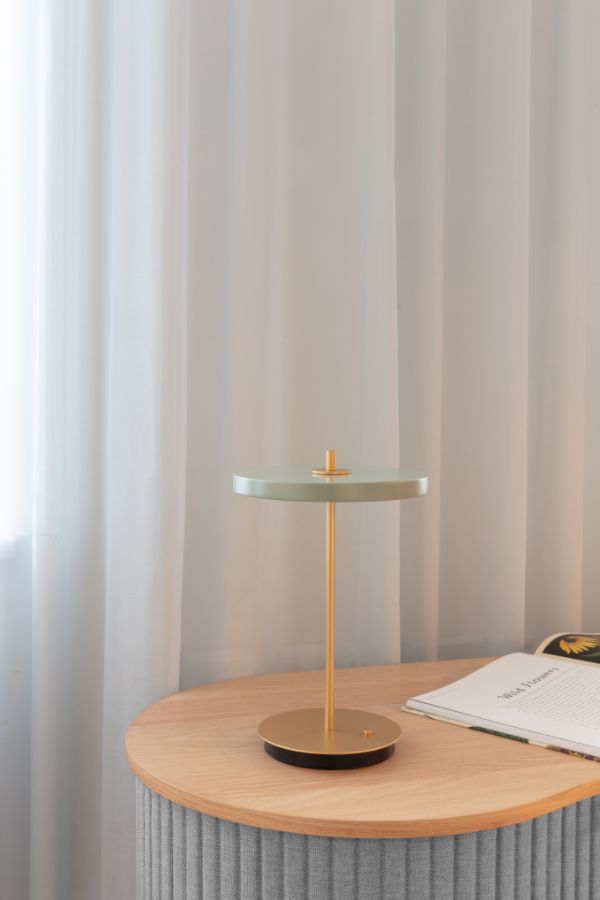 Bezprzewodowa jasnozielona lampa stołowa Asteria Move V2