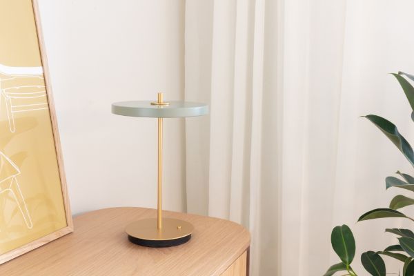 Bezprzewodowa jasnozielona lampa stołowa Asteria Move V2