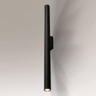 Długi czarny kinkiet Yabu w kształcie tuby