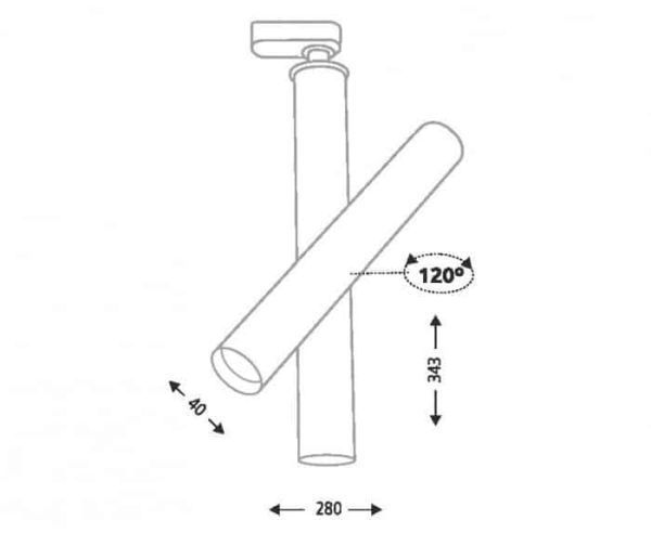Czarna lampa sufitowa Yabu, Profile Shilo