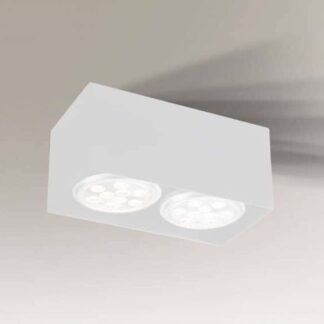 Biały sufitowy spot Yatomi z dwoma źródłami światła
