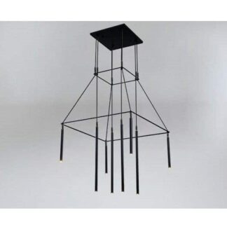 Czarna, duża lampa wisząca Alha H Dohar