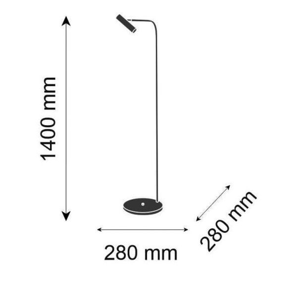 Biała lampa podłogowa Amos ze złotym kloszem