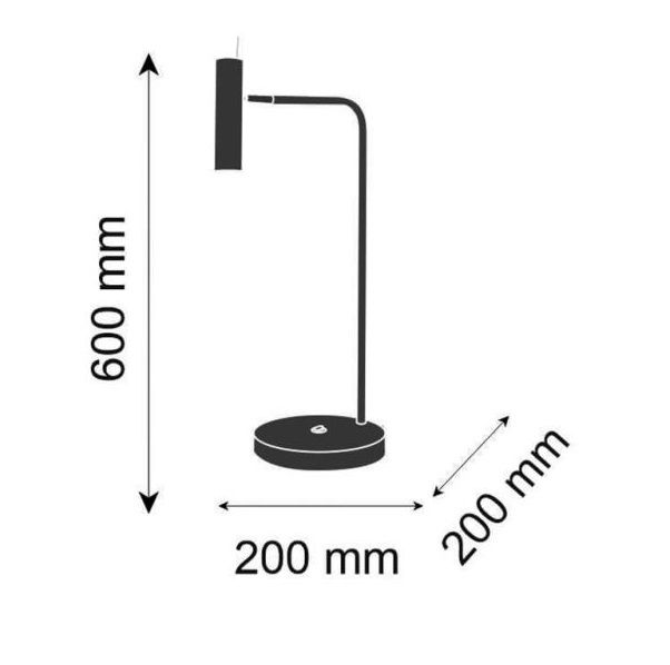 Czarna biurkowa lampa Amos z kloszem w złotym odcieniu