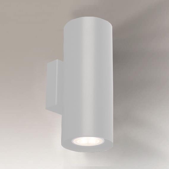 Biały kinkiet Kobe w formie metalowej tuby