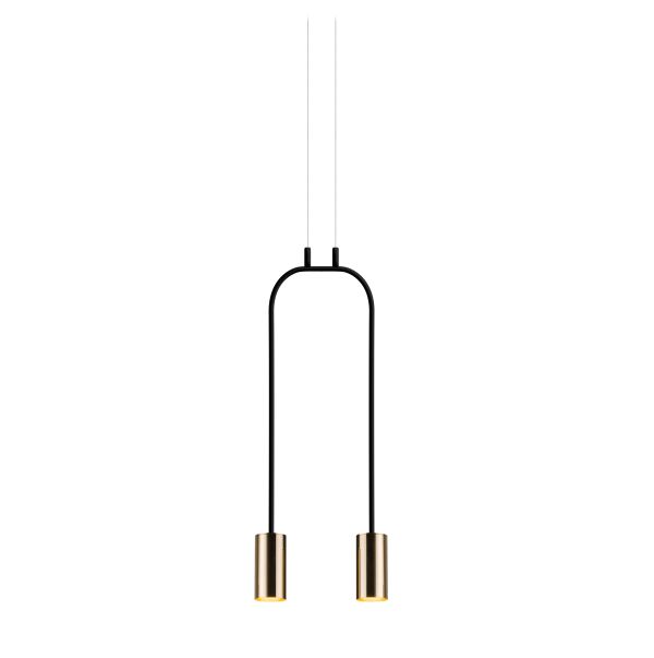 Wisząca lampa Vai w czarno-złotej kolorystyce