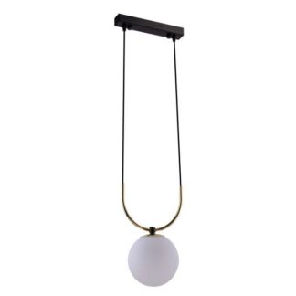 Czarna lampa wisząca Balos z szklanym kloszem