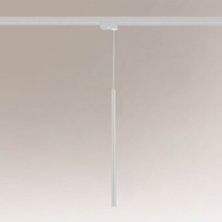 Biała lampa wisząca Kosame z długim kloszem marki Profile Shilo