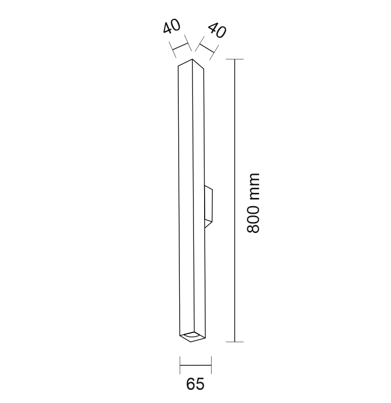 Nowoczesny czarny kinkiet Doha