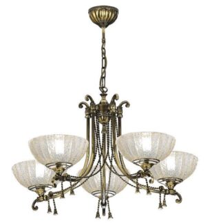 Okazały mosiężny żyrandol Granada w patynowym, lśniącym wykończeniu