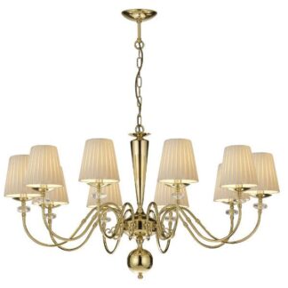 10-ramienny złoty żyrandol Lilosa