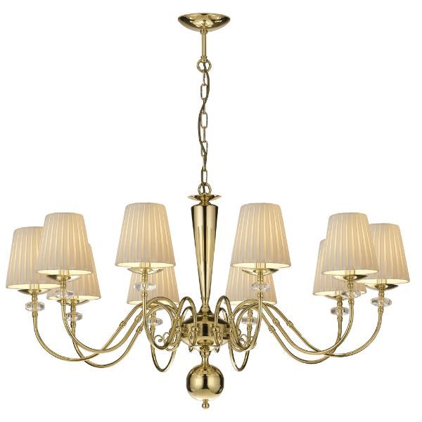 10-ramienny złoty żyrandol Lilosa