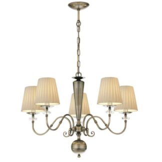 Żyrandol Lilosa w patynowym wykończeniu, pięcioramienny