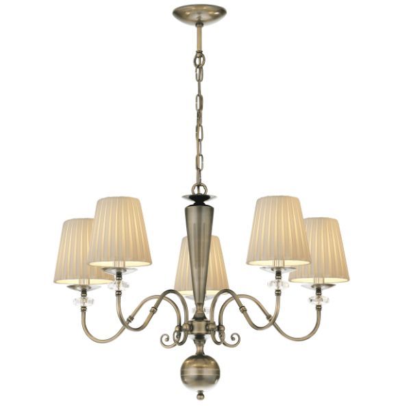 Żyrandol Lilosa w patynowym wykończeniu, pięcioramienny